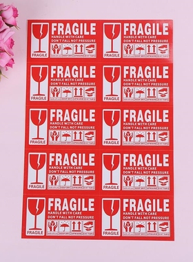 100/240/40pcs 1Pack Fragile Warning Label Sticker 9*5cm/3.5*