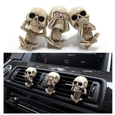 New 3pcs Ghost Head Aromatherapy Pendant Set Car Air Outlet