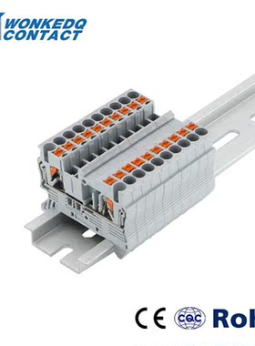 Din Rail Terminal Blocks PT-2.5 Push In Spring Screwless 10p