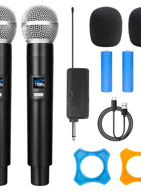 UHF Wireless Dual Handheld Dynamic Microphone Karaoke Microp