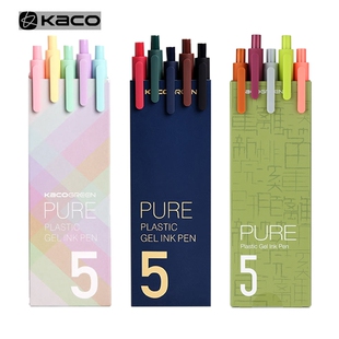 KACOGREEN Pen 5pcs/pack KACO Pure Plastic Gel-Ink Pen ,  Sig