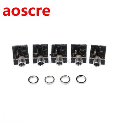 5 Pcs 5 Pin 3.5mm PCB Panel Mount Audio Jack Socket Connecto