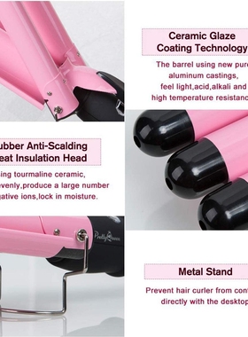 Ceramic Hair Curler Triple Barrel Curling Iron Professional