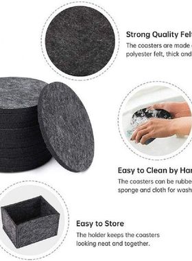 Storage Cup Placemat Round Coaster Home Kitchen Felt Bowl