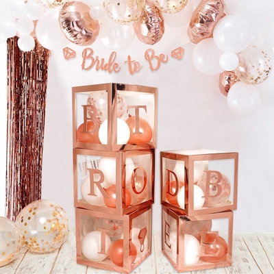 Bride To Be Rose Gold Balloon Box Bridal Baby Shower Decora