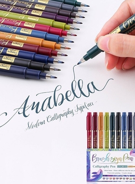 12 Color CalligraPhy BruSh Pen Write Paint Marker PenS Set f