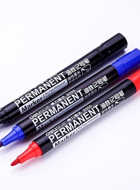 3pcs Permanent Marker pen set Black Blue Red color Waterproo