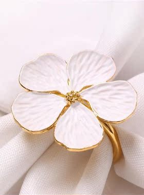 6Pcs Napkin Rings Universal Fine Workmanship Alloy Gold