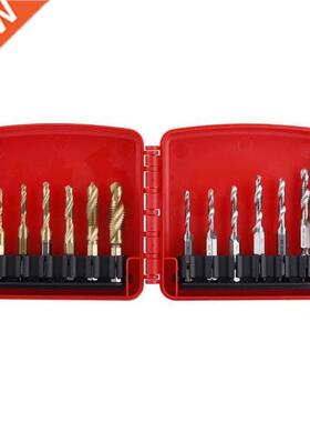 12pcs M3-M10 Hex Shank Titanium Plated HSS Screw Thread Metr