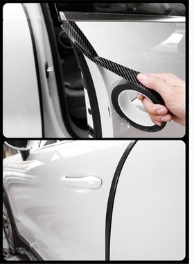 5/3cm*3m 3D Carbon Fiber Car Stickers Door Sill Scuff Anti S