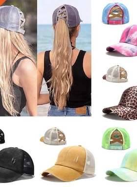 Women Ponytail Baseball Cap Snapback Adjustable Ponytail Gor