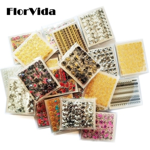 FlorVida 24pcs Nail Art Stickers Set For Manicure Kit Self