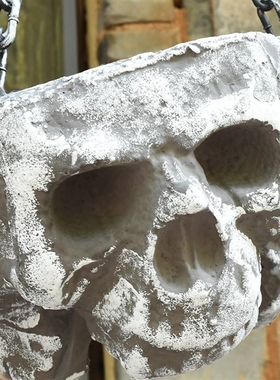 Halloween flowerpot tomb robbing skeleton bowl large hanging