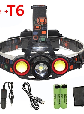1600LM 1x XML-6 + 2x XPE LED Headlamp 3 LED Headlight Powerf