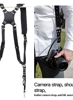 Portable Camera Strap Leather DSLR Strap Double Shoulder St