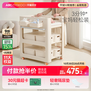 ABCmokoo贝迪尿布台婴儿护理台新生儿洗澡抚触多功能可折叠婴儿床