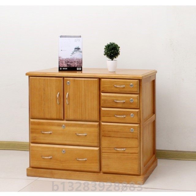 实木斗柜带锁抽屉柜家用办公文件柜资料柜木质多层收纳床头柜小型