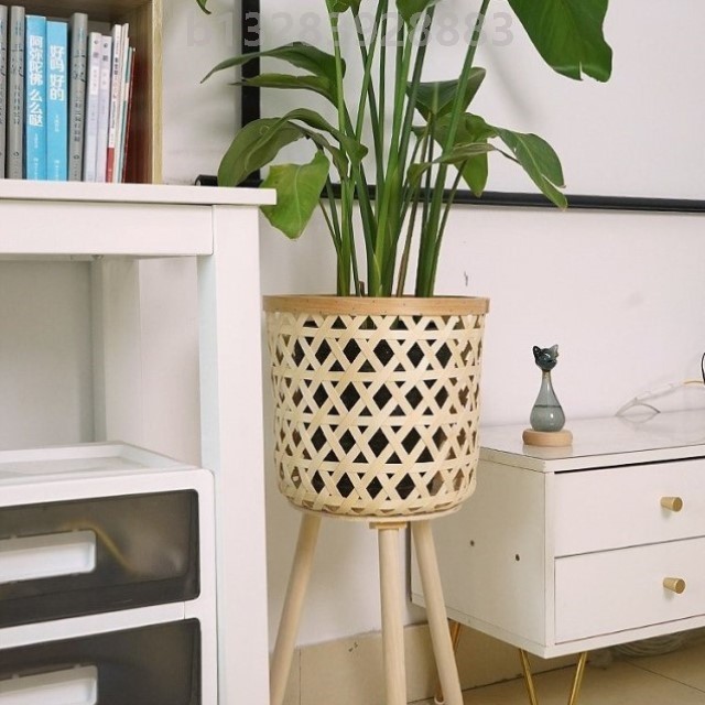 花架客厅植物架花盆架阳台藤编编织篮子套摆设落地藤编花架