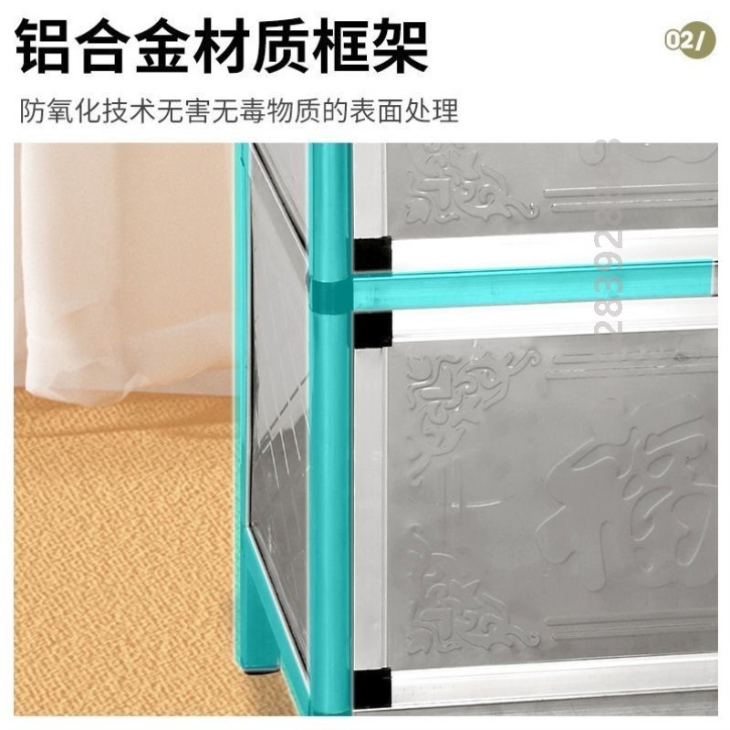 橱柜家用厨房加厚餐边柜茶水柜多层不锈钢碗柜经济型置物柜出租屋