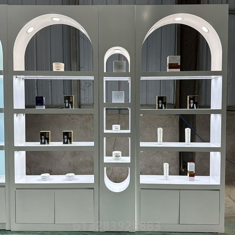 烤漆化妆品展示柜美容院产品柜直播间鞋子包包展示柜护肤品展示柜