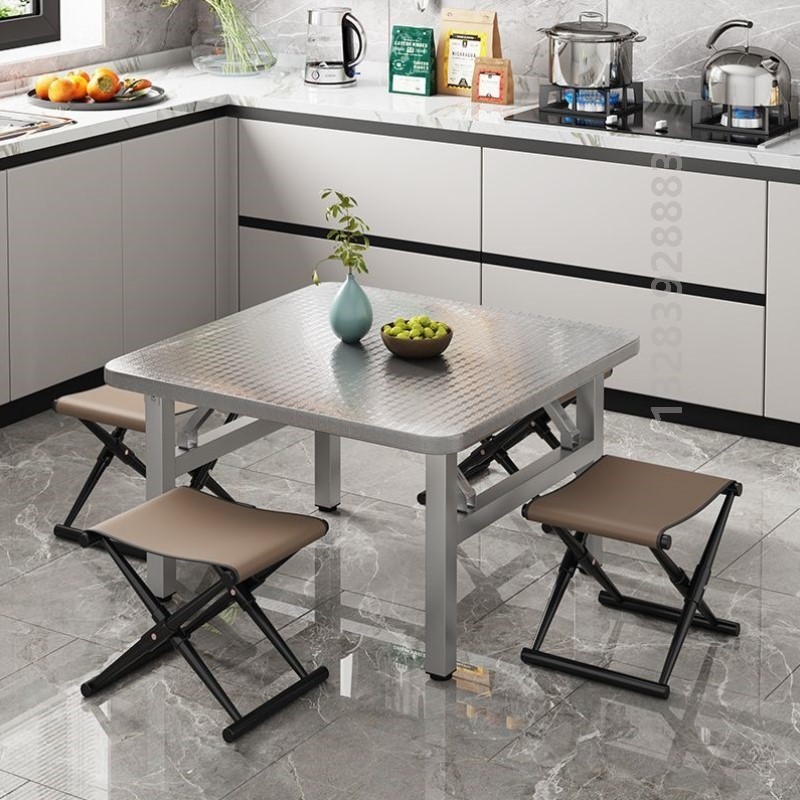 不锈钢折叠桌便携式烧烤桌子户外摆摊商用夜市出摊小方桌简易餐桌