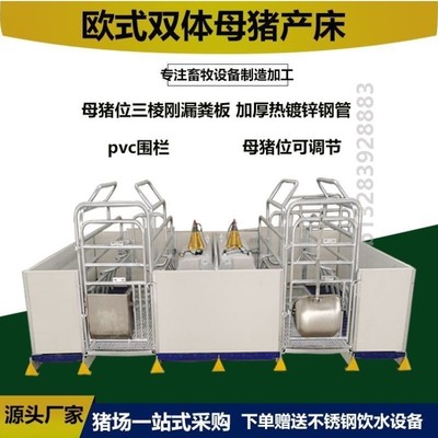 欧式母猪产床热镀锌参保一体双体加厚母猪产床pvc围栏猪产床包邮