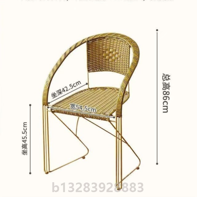 上新新款手工仿藤弹跳弹力椅子防水耐磨单人户外阳台庭院靠背椅