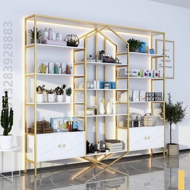 轻奢美容店化妆品柜子美甲展示架网红货架置物架美容院产品展示柜