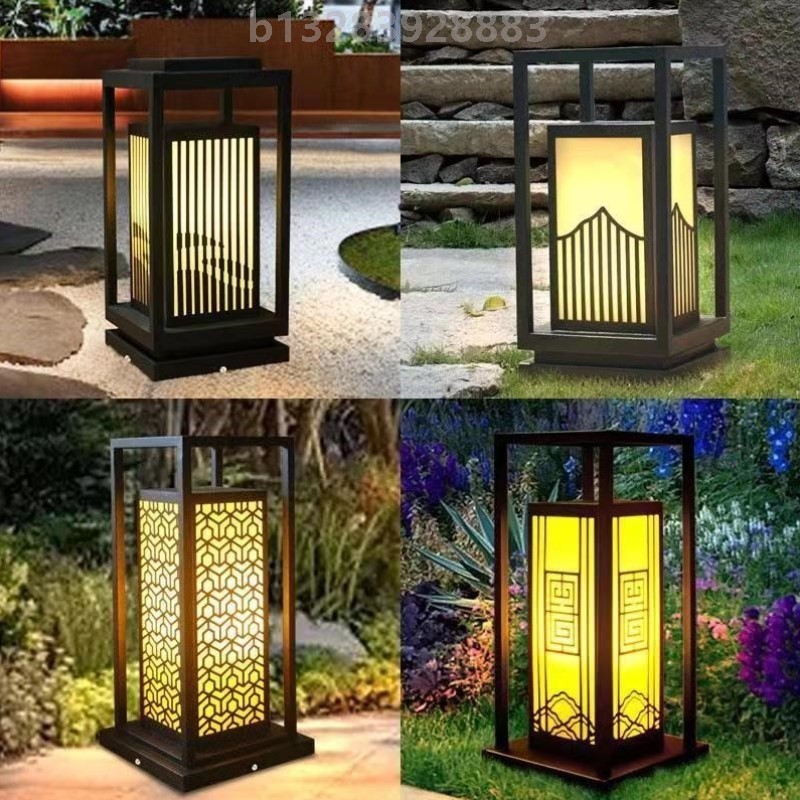 新中式草坪灯太阳能庭院灯花园别墅园林户外地灯太阳能户外草坪灯