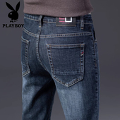 长裤 花花公子秋冬新款 子 弹力商务休闲裤 子宽松直筒厚款 牛仔裤 男士