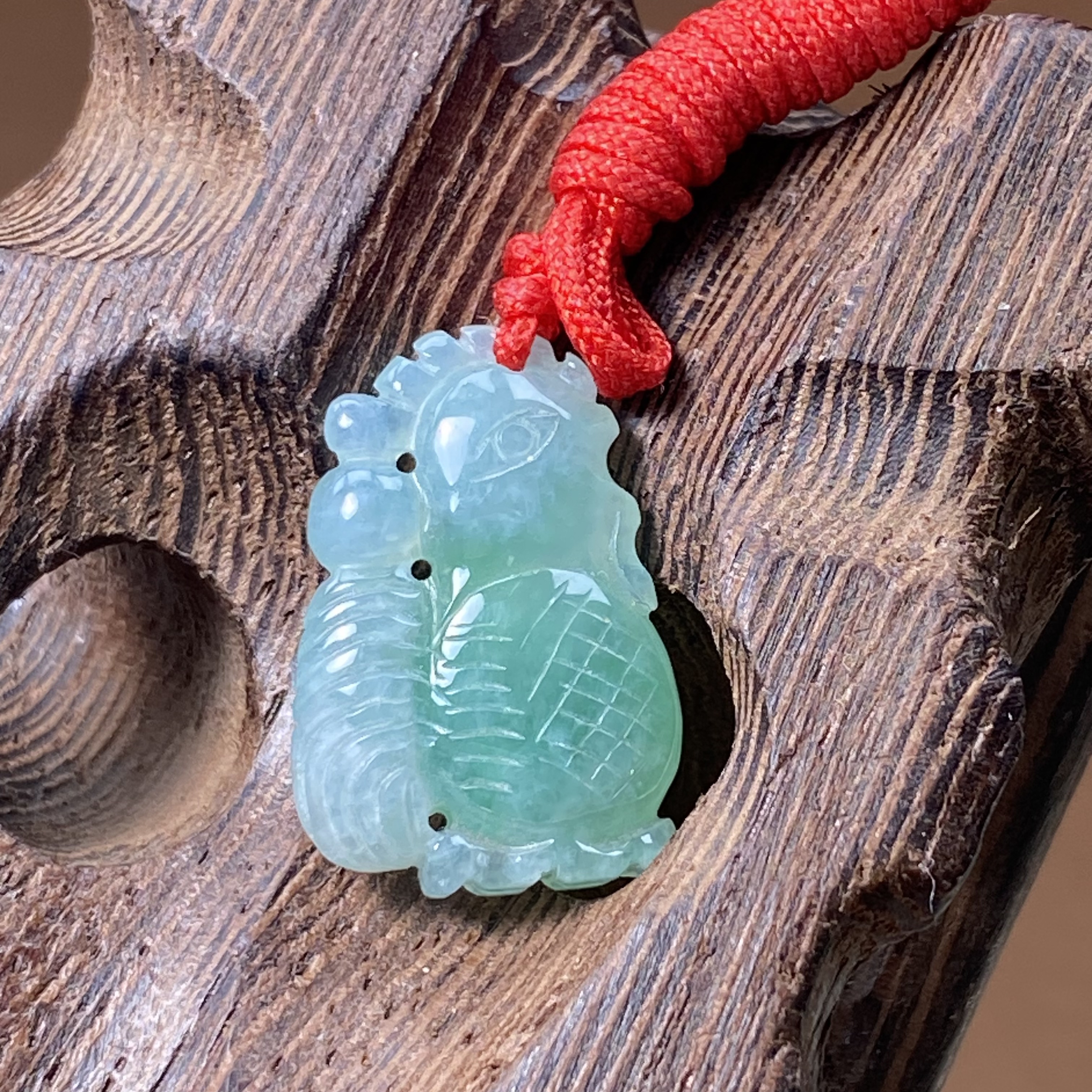 檀言蜜语A货缅甸翡翠糯冰种飘阳绿色小鸡吊坠挂件171#可宝宝佩戴