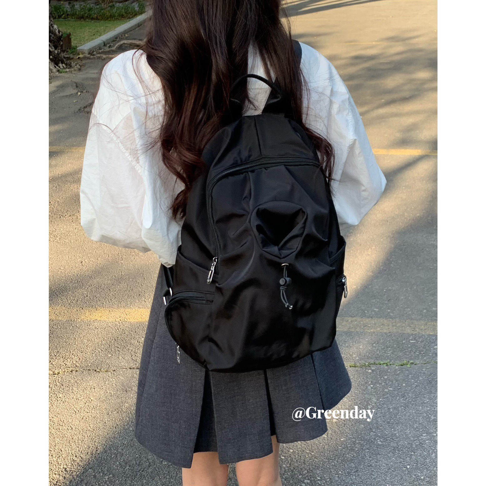 学院风书包 女款轻防水14寸电脑寛双肩背包