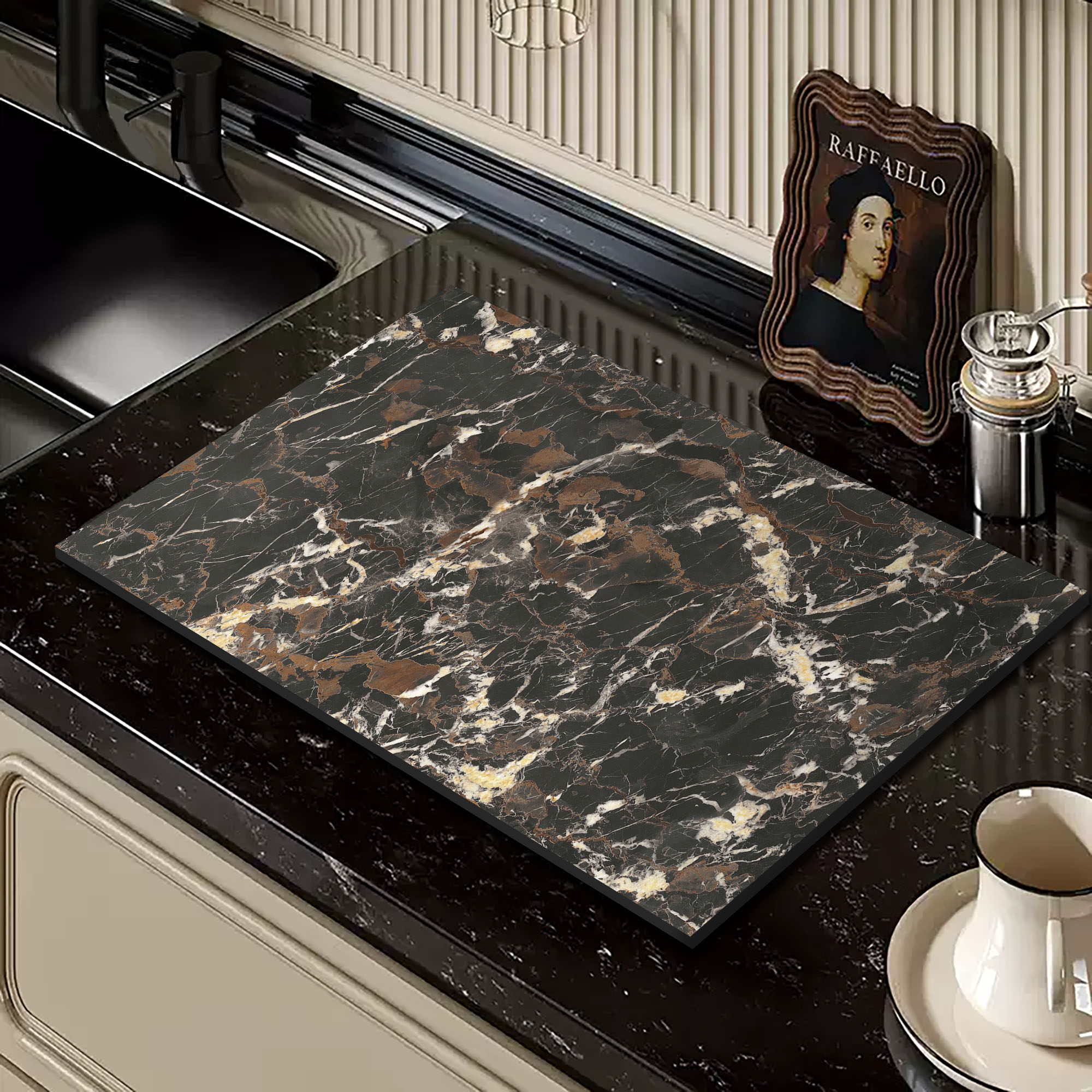 现代大理石厨房台面沥水垫矽藻泥吸水凉垫子餐具干燥垫免洗吧台杯