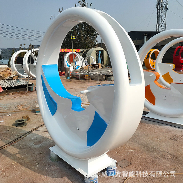 不锈钢亲子互动设备 户外广场 无动力传感脚踏发电跑马灯发光单车