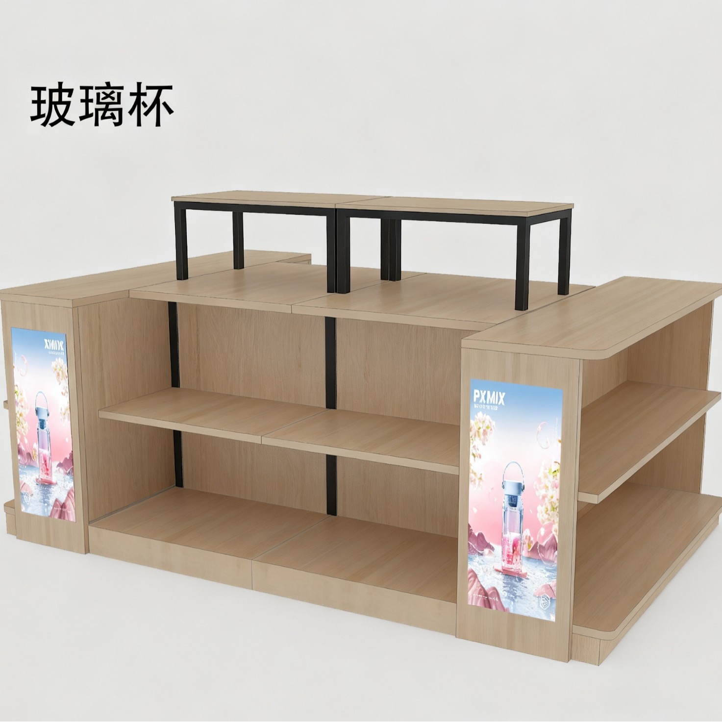定超市各种美陈造型堆酒水美陈堆铁木结构商超配货架