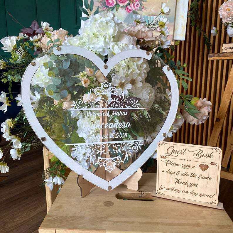 欧式简约结婚礼婚庆布置摆爱心浪漫创意签到板台指纹树签名台