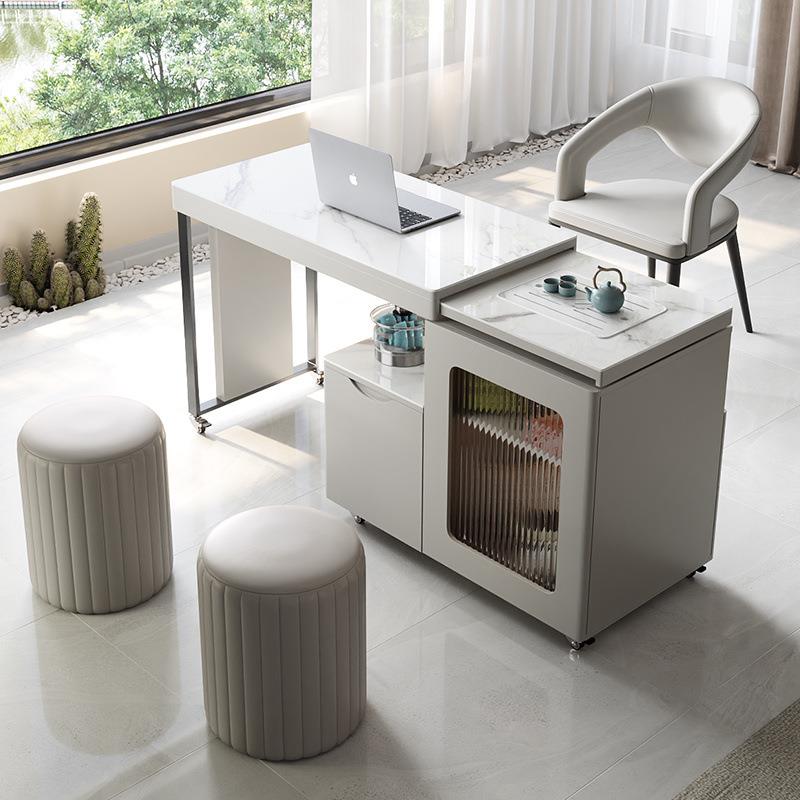 移动旋转伸缩茶桌轻奢现代高级感茶台简约家用客