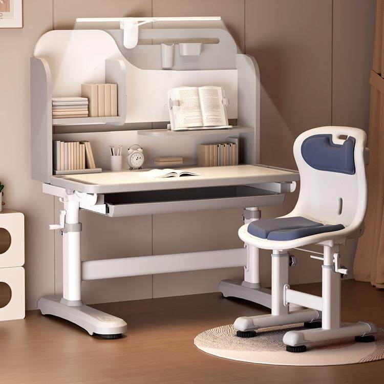 伯课儿童学习桌椅套装可升降小学生写字桌家用书桌写字台作业桌