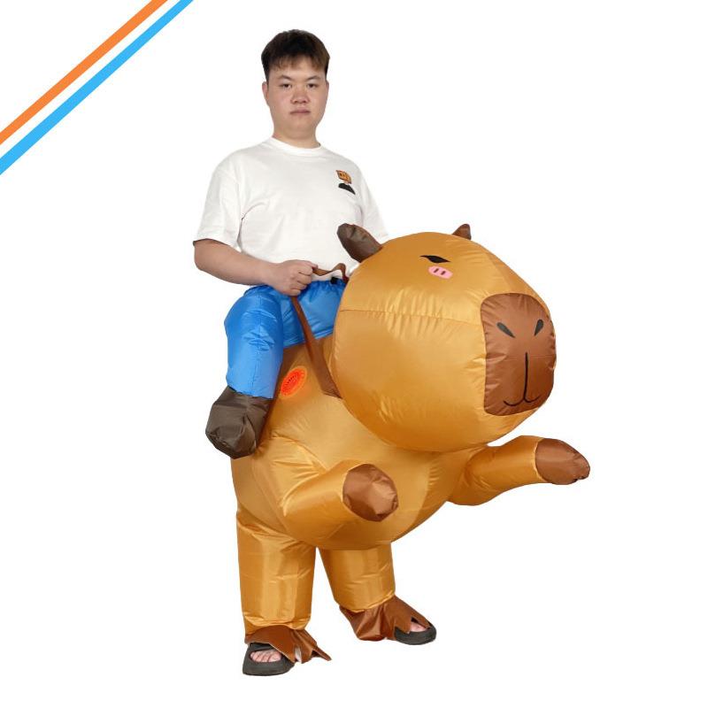 可爱卡皮巴拉充气服新品动物玩偶服万圣节人偶服装派对演出
