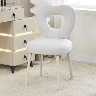 奶油风化妆椅女生家用卧室梳妆台美甲椅子靠背化妆凳子轻奢梳妆凳
