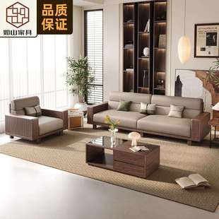 新款乌金木实木沙发宋式现代美学家用客厅沙发茶几电视柜组合家具