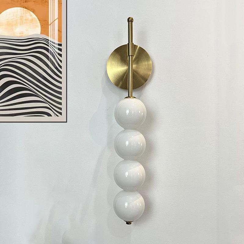 北欧法式轻奢极简设计师客厅奶油风网红民宿全铜卧室葫芦装饰壁灯