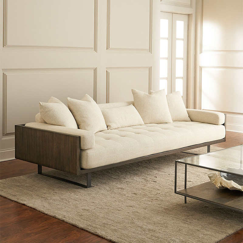 北欧轻奢布艺沙发小户型简约现代客厅美式实木免洗科技布家具