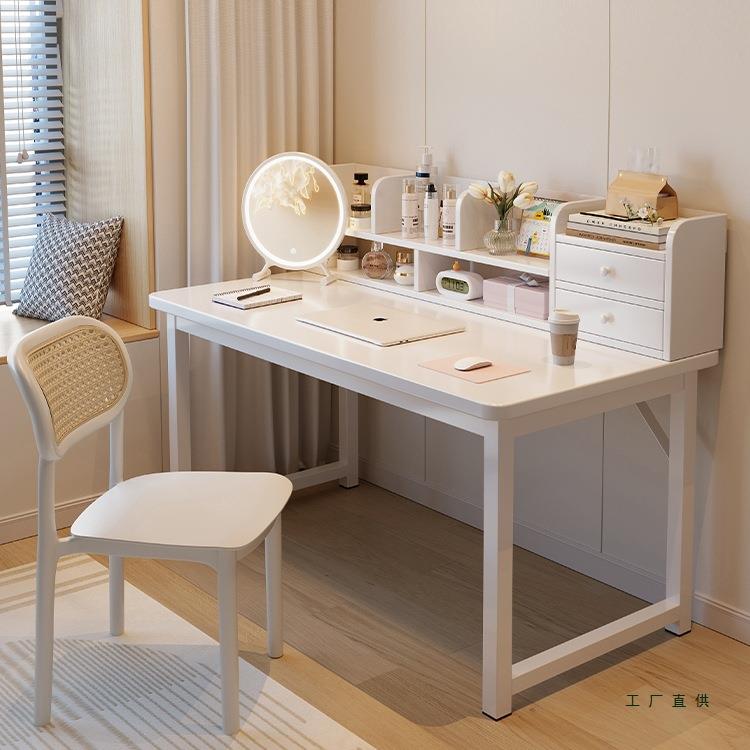 梳妆台书桌一体卧室现代简约化妆桌子书架二合一2025新款简约女生
