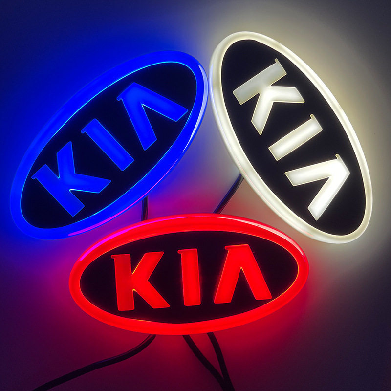 4D起亚KIA中网LED发光车标贴