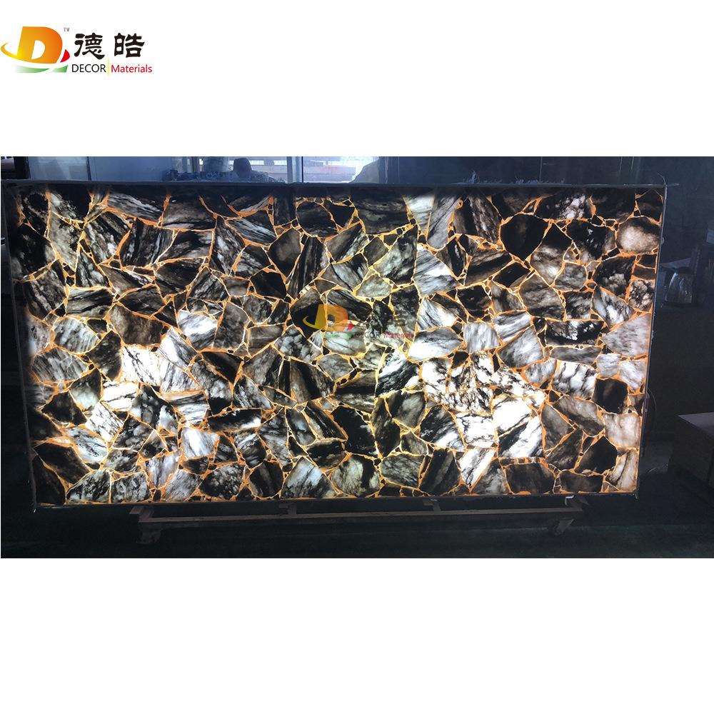 德皓透光石天然石仿云石灯箱灯柱异型盒子人造透光石