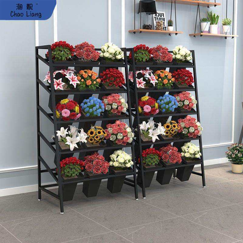 多层鲜花桶展示架花店货架金属花架子醒花养花插花架婚庆用架子