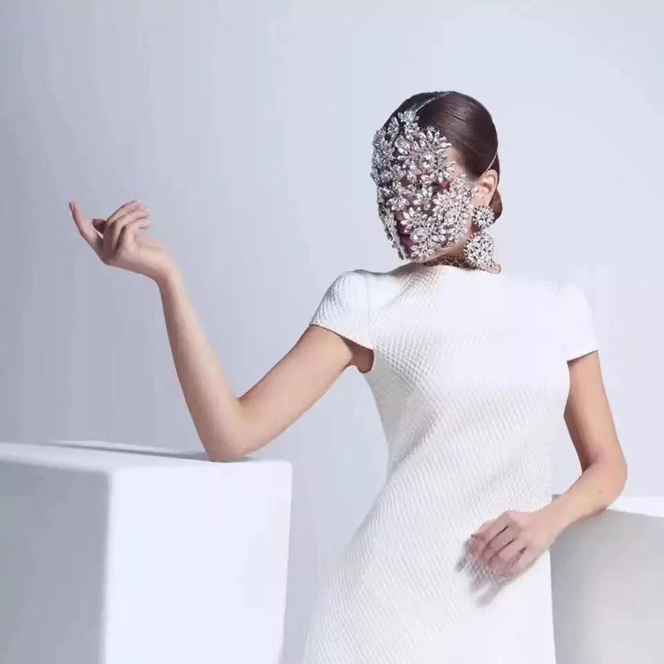 热销夸张化妆舞会面具个性节日派对表演水钻面具欧美女mask