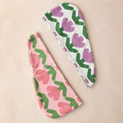 全棉印花干发帽 纯棉亲子成人干发帽 女童长发短发干发帽干发毛巾