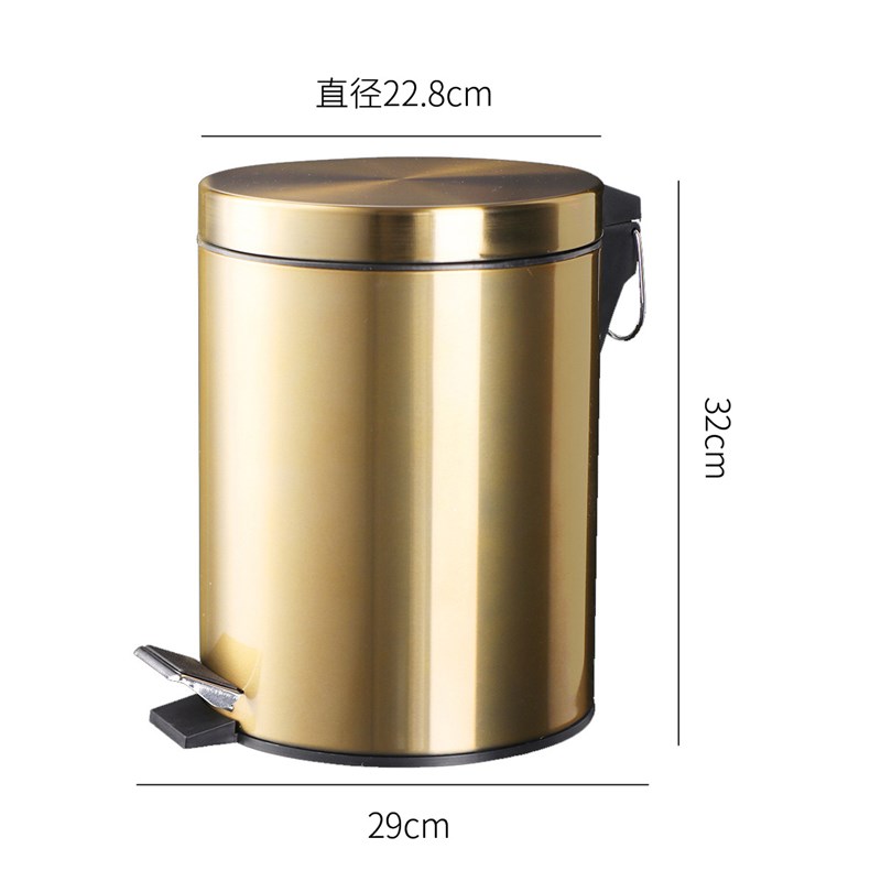速发不锈钢脚踏翻盖垃圾盖家用卫生间厨房带桶缓桶轻奢垃圾降高级